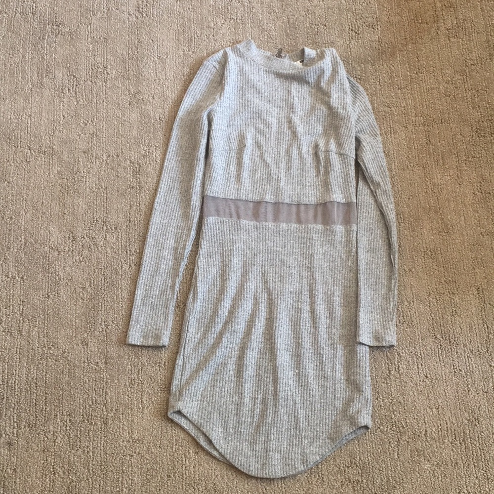 LF Grey Mesh Bodycon Dress